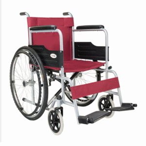 Economical wheelchair with fixed armrests and footrests